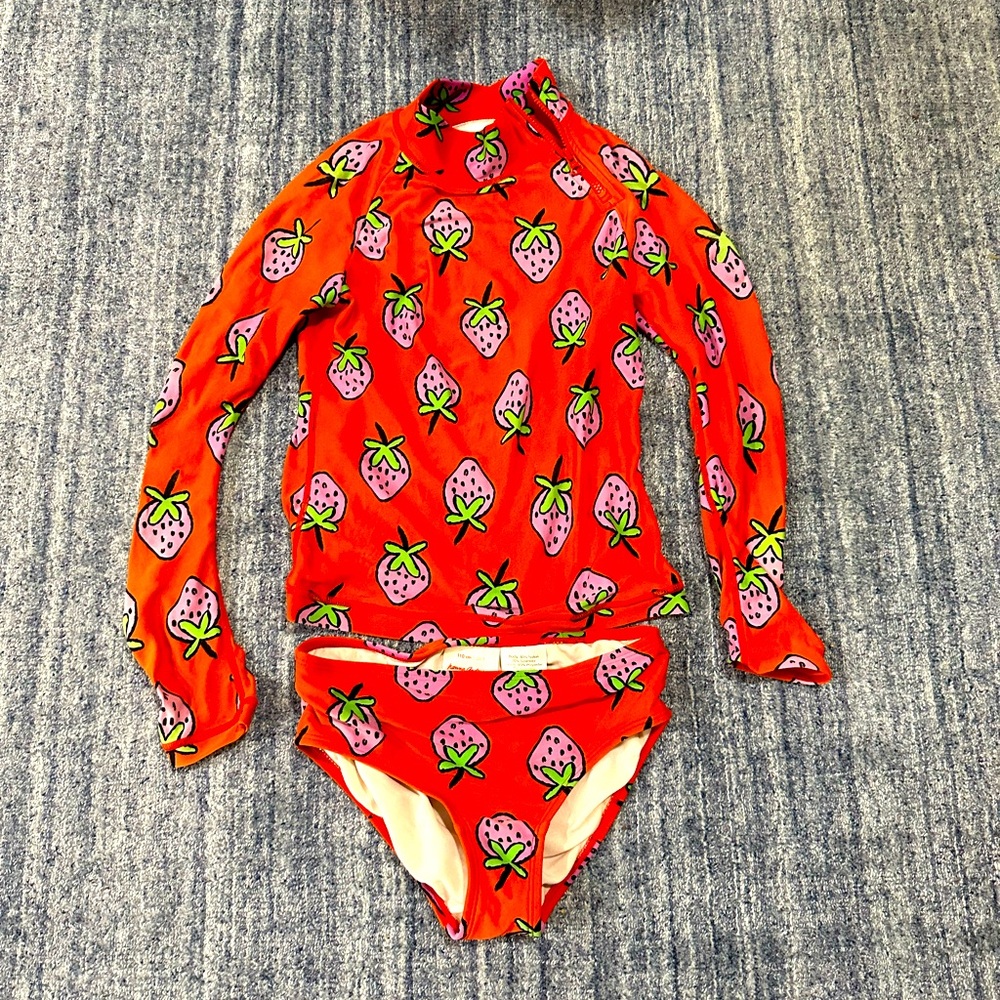 Hanna Andersson girls two piece rash guard bathing suit - size 5